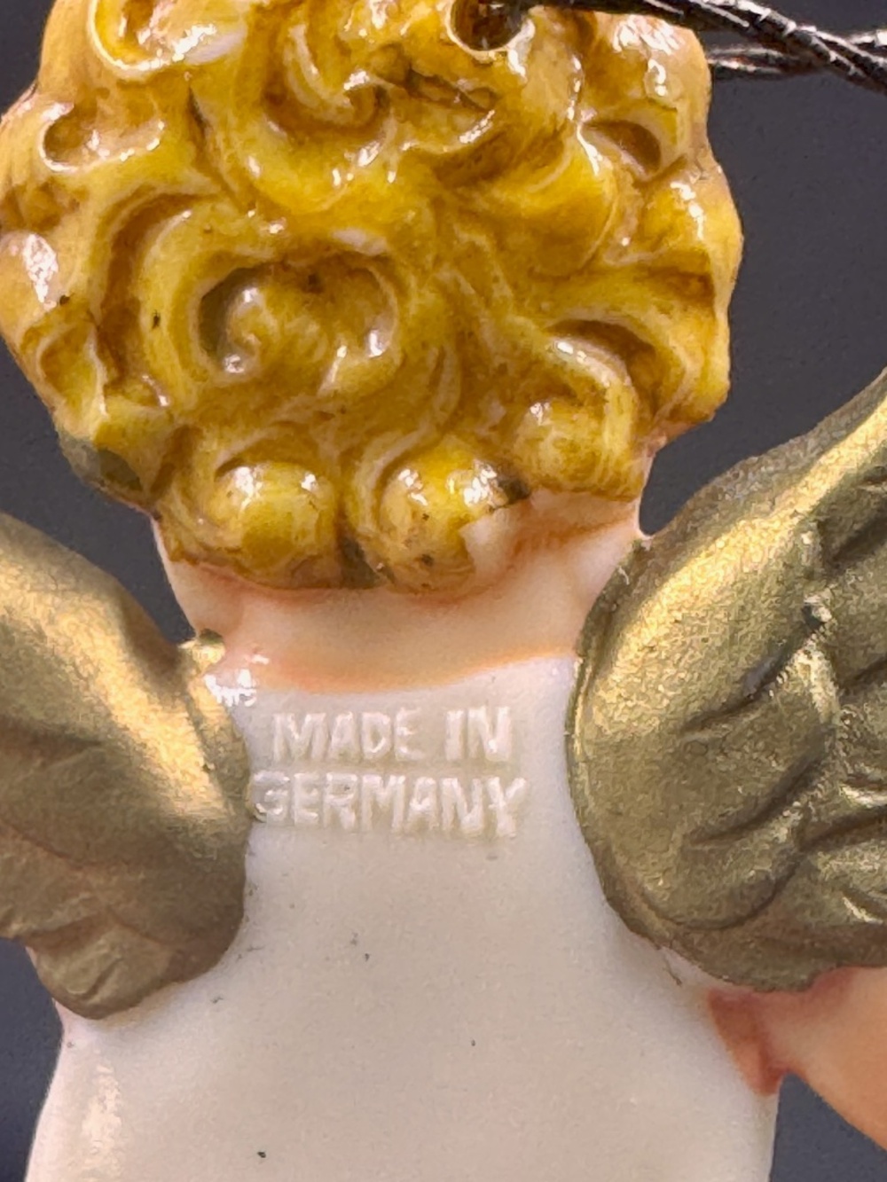 VTG Celluloid Plastic Germany Angel Cherub Playing Horn Star Christmas Ornament - Picture 2 of 10
